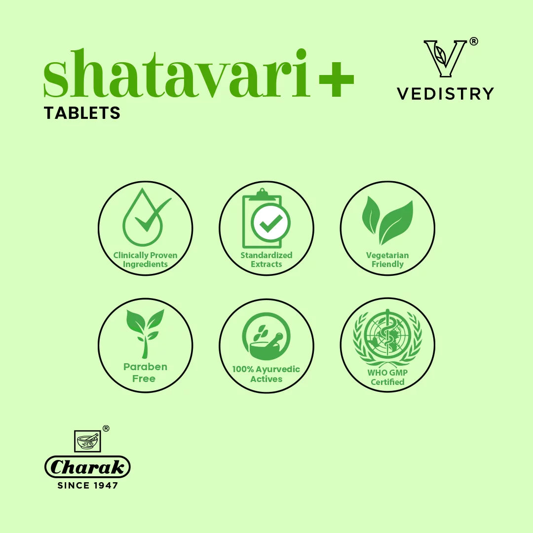 Vedistry Ayurvedic Shatavari+ Strengthens Women's Health 60 Tablets
