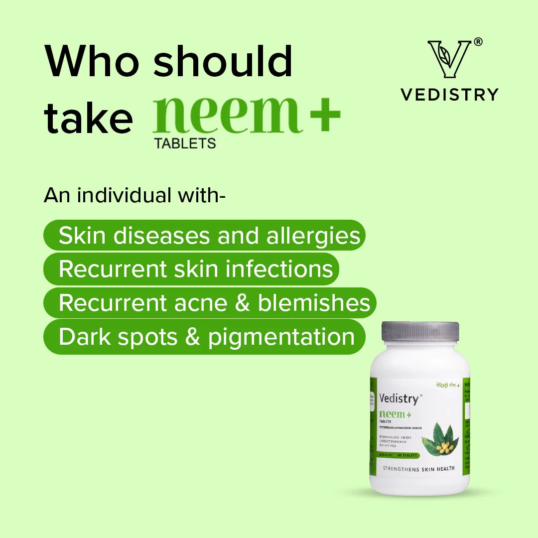 Vedistry Ayurvedic Neem + Skin Health 60 Tablets