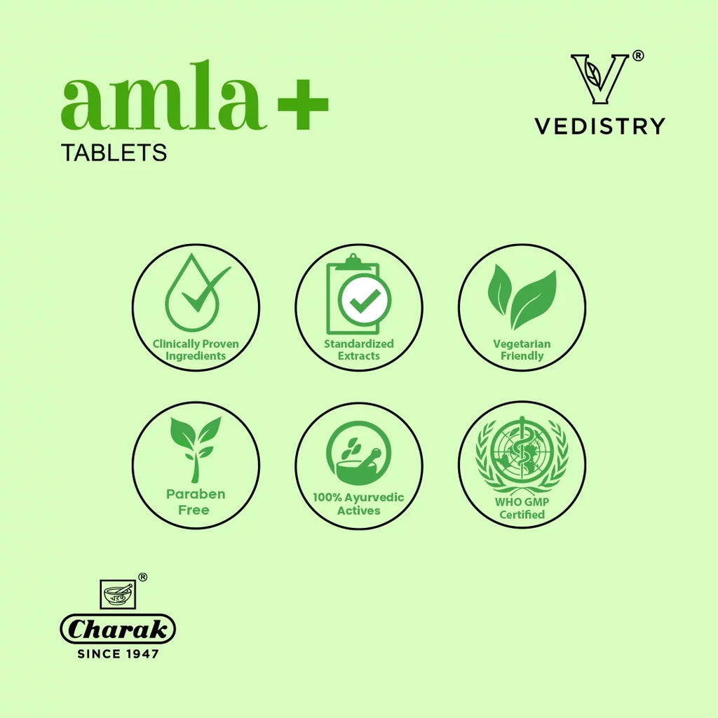 Vedistry Ayurvedic Amla+ Strengthens Overall Health 60 Tablets