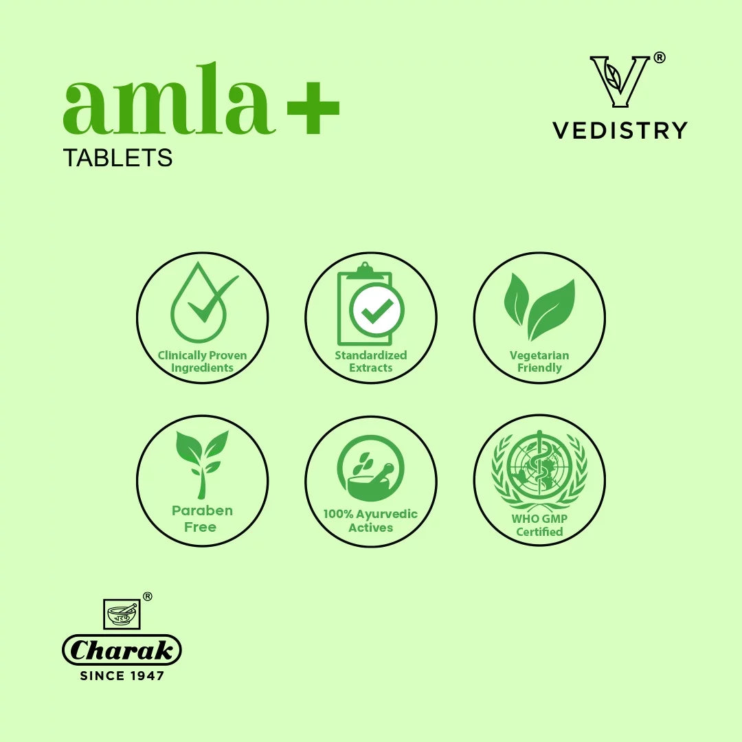 Vedistry Ayurvedic Amla+ Strengthens Overall Health 60 Tablets
