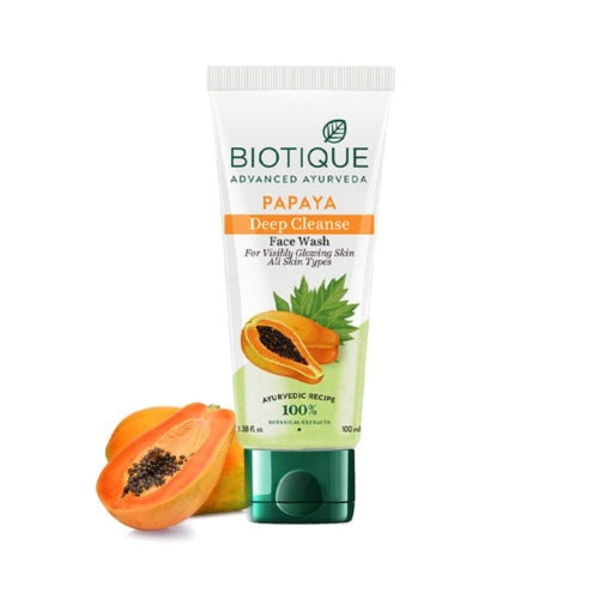 Biotique Papaya Tiefenreinigung, Honiggel und frisches Neem zur Pickelkontrolle, beruhigt und pflegt, schäumendes Gesichtswaschmittel, seifenfreie Formel, reduziert Trockenheit, 100 % pflanzliche Extrakte, für alle Hauttypen geeignet