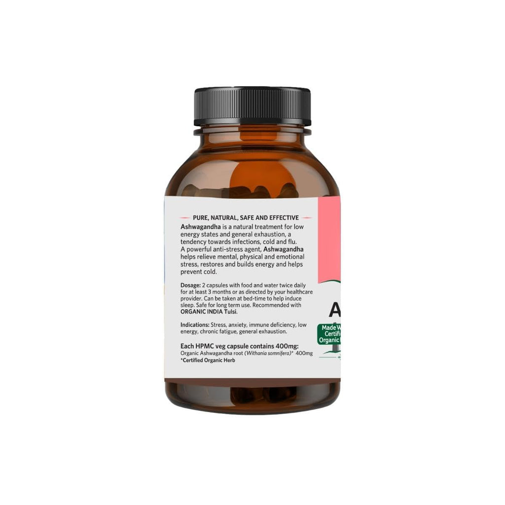 Organic India Ashwagandha for Increased Virility & Reduced Stress Capsules