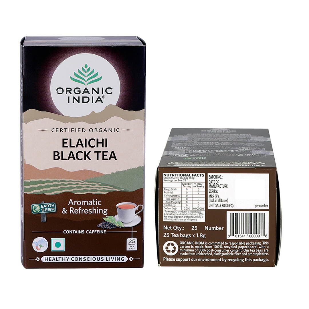 Organic India Elaichi Flavoured Black Tea 25 Teabags