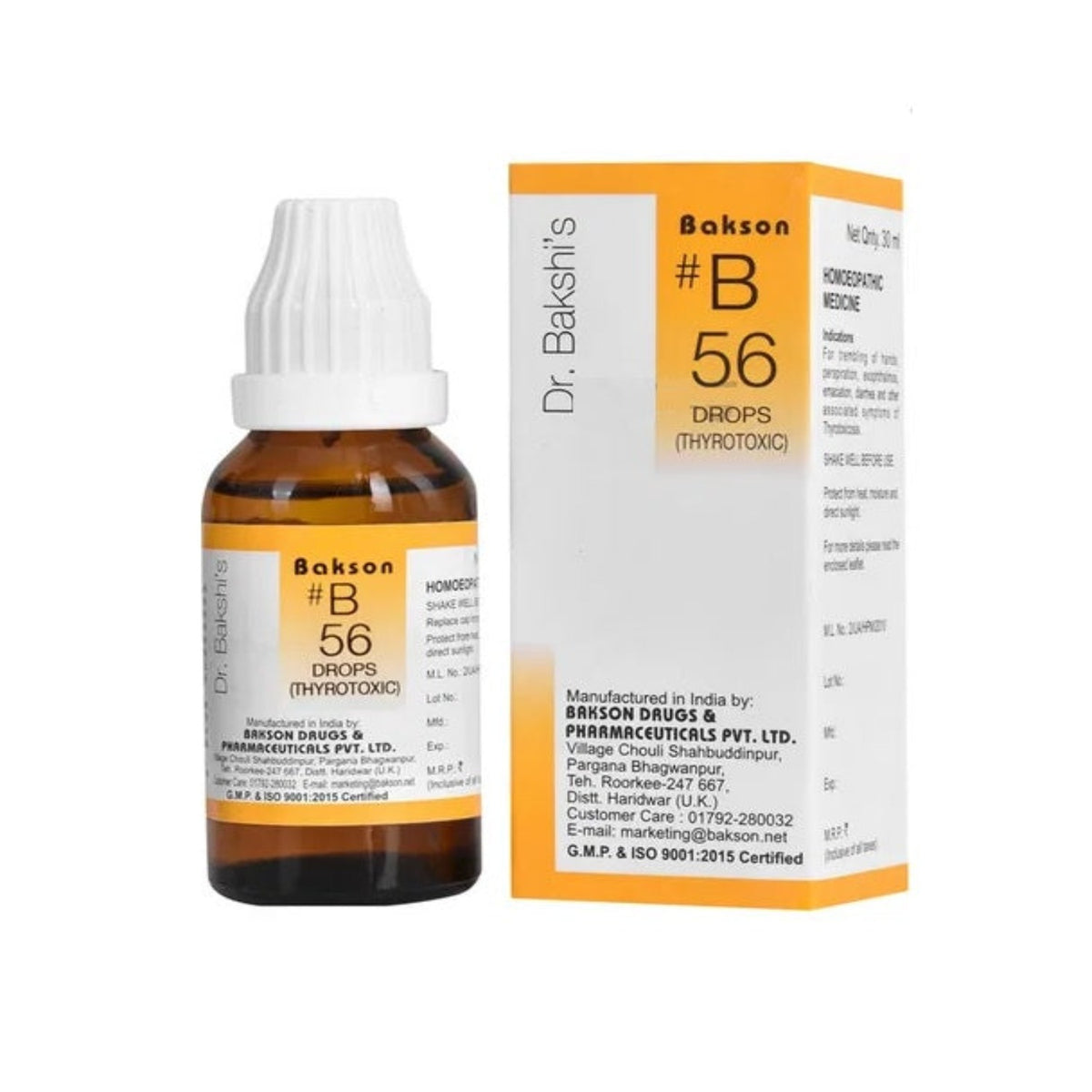 Bakson's B56 (B-56) Thyreotoxic für Schilddrüsenfunktionsstörungen Tropfen 30ml
