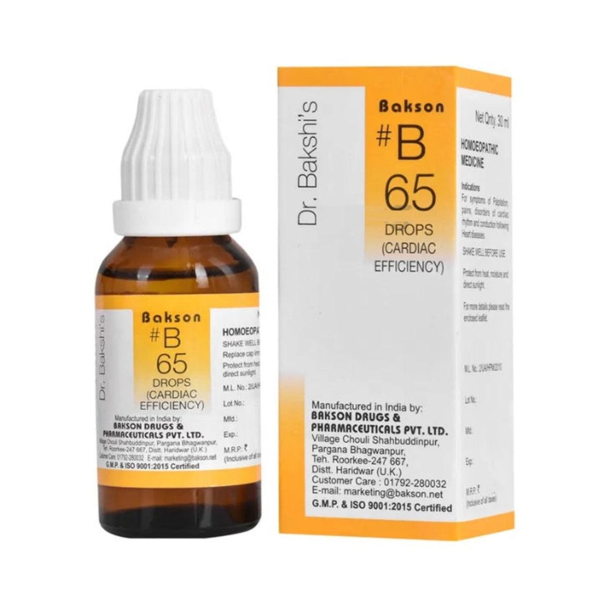 Bakson's B65 (B-65) Cardiac Efficiency für Herzerkrankungen Tropfen 30ml