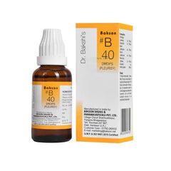 Bakson's Homoeopathy B40 (B-40) Pleurisy For Suffocation,Cough & Pain Associated With Pleurisy Drops 30ml