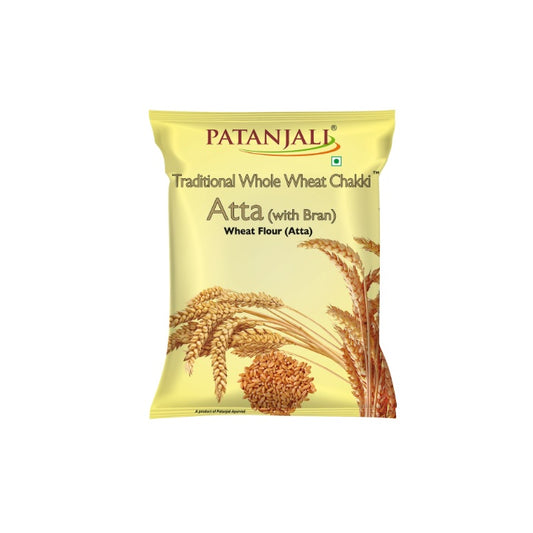 Patanjali Traditionelles Vollkorn-Chakki mit Bran-Atta-Mehlpulver, 5 kg