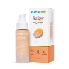 Mamaearth Glow Serum Foundation Color Almond Glow,Beige Glow,Crème Glow,Ivory Glow,Natural Glow,Nude Glow,Sand Glow & Warm Glow 30ml