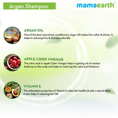 Mamaearth Argan Shampoo with Argan and Apple Cider Vinegar for Frizz-free and Stronger Hair 250ml