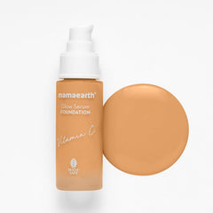 Mamaearth Glow Serum Foundation Color Almond Glow,Beige Glow,Crème Glow,Ivory Glow,Natural Glow,Nude Glow,Sand Glow & Warm Glow 30ml