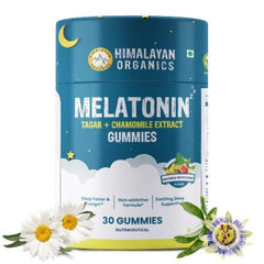 Himalayan Organics Melatonin Tagar + Kamillenextrakt-Gummibärchen. Schneller und länger schlafen. Nicht süchtig machende Formel. Beruhigende Schlafunterstützung (30 Gummibärchen).