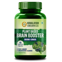 Himalayan Organics - Pflanzliches Brain-Booster-Präparat mit Ginkgo Biloba und Brahmi - Fördert Konzentration und Lernaktivität - 60 vegetarische Kapseln