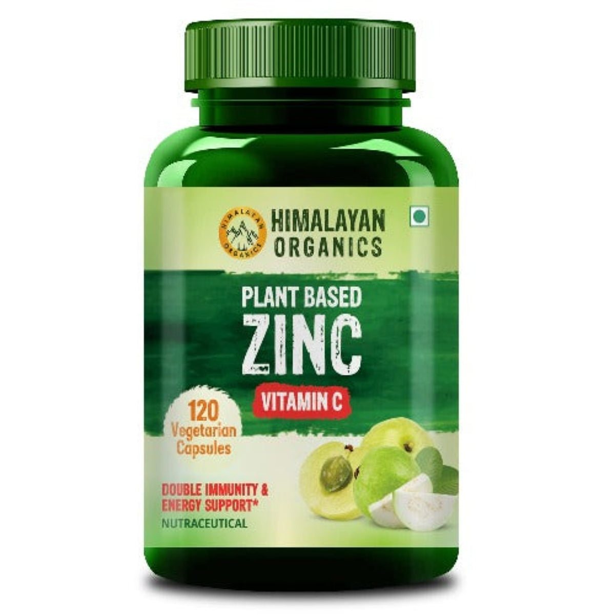 Himalayan Organics - Pflanzliches Zink mit Vitamin C stärkt das Immunsystem und wirkt entzündungshemmend bei Akne. 120 vegetarische Kapseln