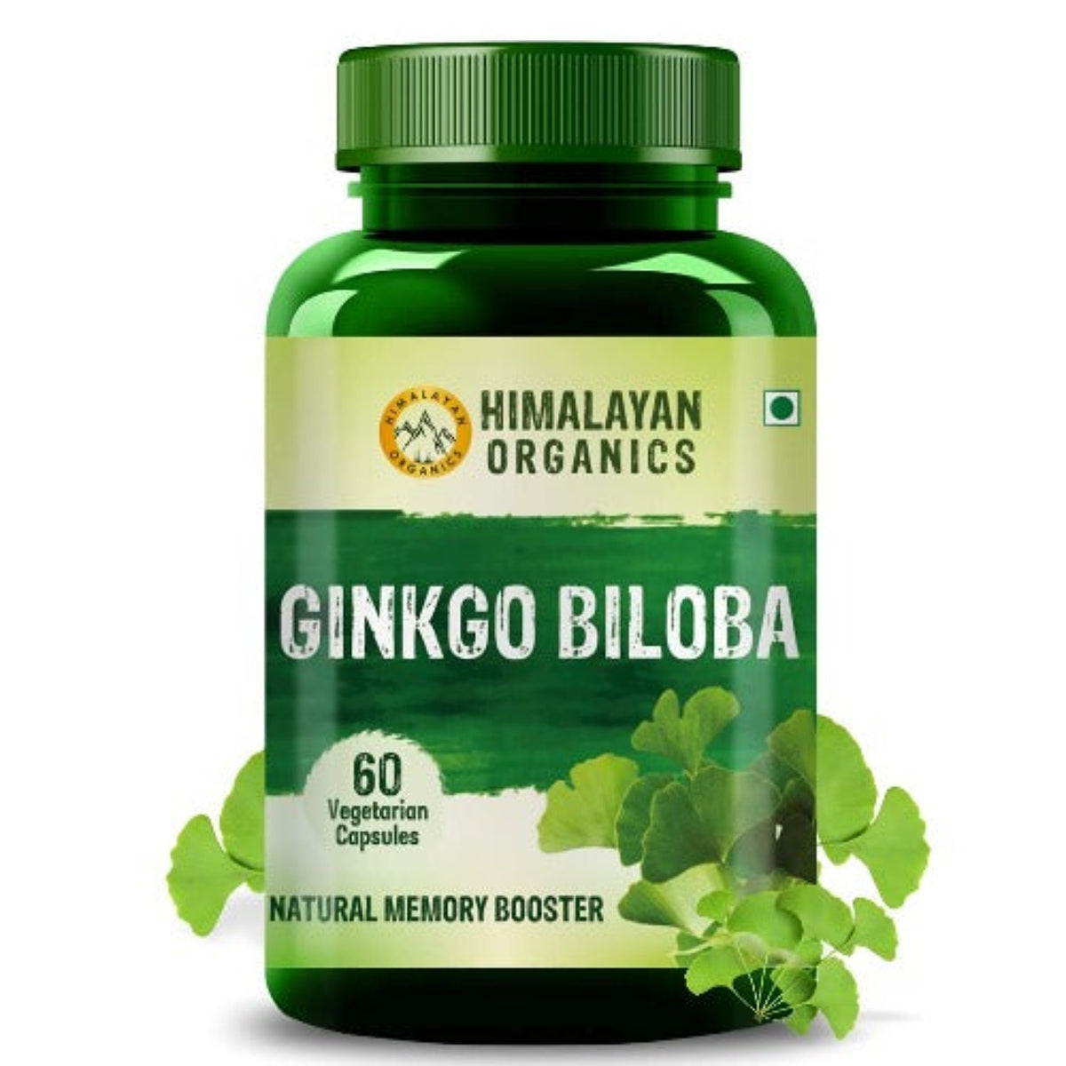 Himalayan Organics Ginkgo Biloba für gesunde Gehirnfunktionen, 60 vegetarische Kapseln