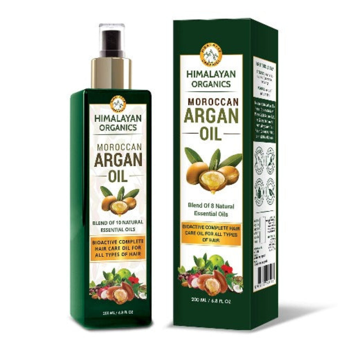 Himalayan Organics Marokkanisches Arganöl für Haarwachstum, ohne Parabene und Mineralöl, 200 ml