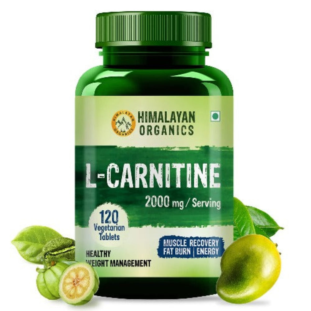 Himalayan Organics L Carnitine 2000mg/Serve Supports Muscle Recovery,Fat Burn & Energy Vegetarian Tablets