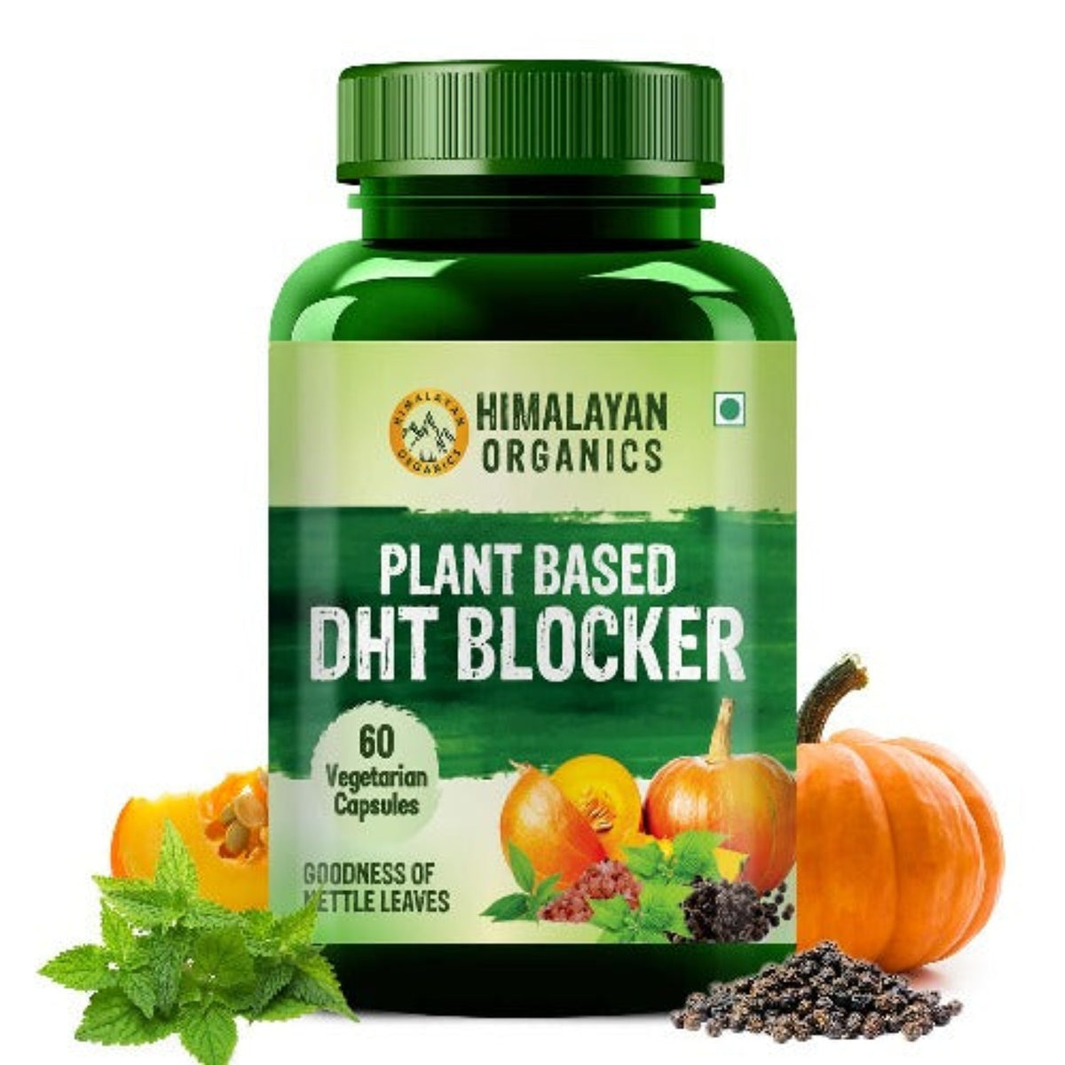Himalayan Organics Pflanzlicher DHT-Blocker, Brennnesselextrakt, 60 vegetarische Kapseln