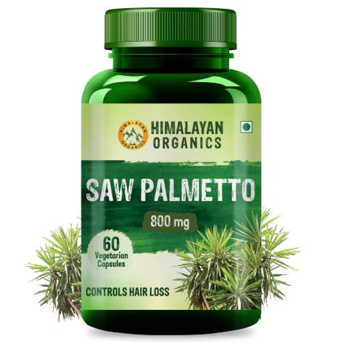 Himalayan Organics Sägepalmenextrakt-Kapseln für Haarwachstum 800 mg, 60 vegetarische Kapseln