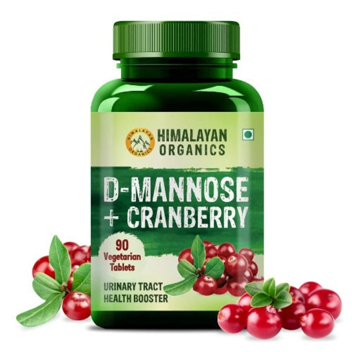 Himalayan Organics D-МАННОЗА + клюква, богатая антиоксидантами добавка для здоровья почек и инфекций мочевыводящих путей, 90 таблеток