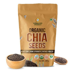 Сертифицированные Himalayan Organics органические семена чиа, обогащенные омега-3 и цинком, способствуют поддержанию здоровья — 200 г