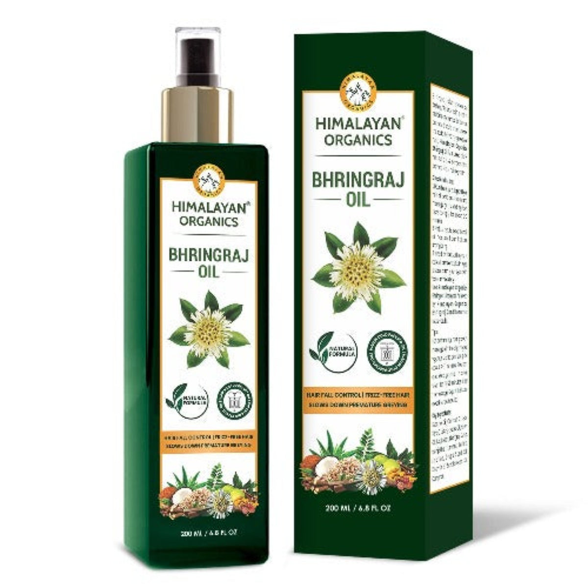 Himalayan Organics Bhringraj-Öl kontrolliert Haarausfall und fördert das Haarwachstum, 200 ml