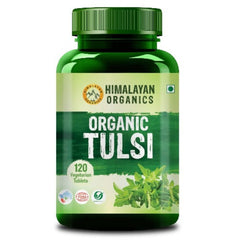 Himalayan Organics Bio-Tulsi-Tabletten Heiliges Basilikum lindert Husten und Erkältung und stärkt das Immunsystem auf natürliche Weise (120 Tabletten)