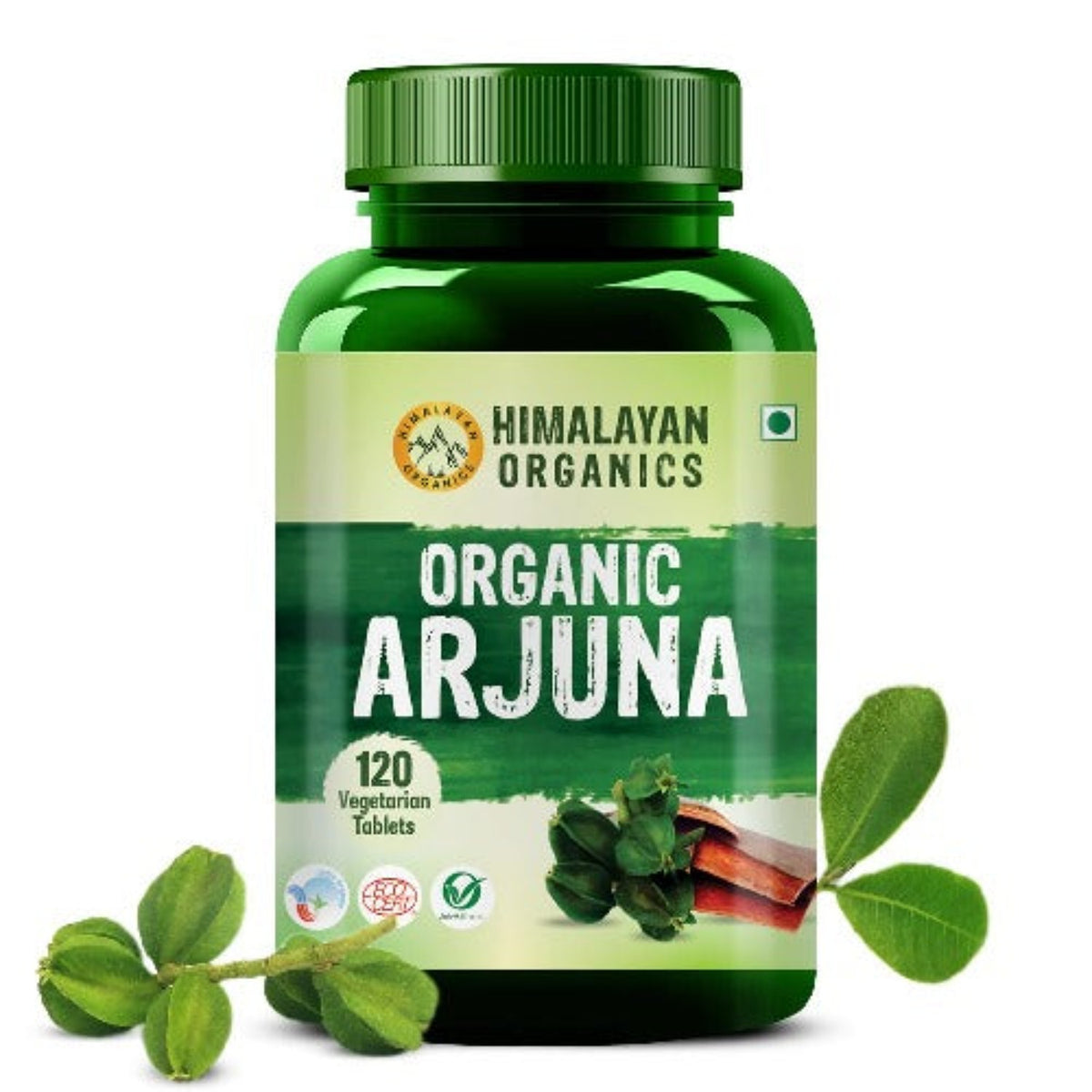 Himalayan Organics Ayurvedische Arjuna-Tabletten, unterstützt die Herzgesundheit, reguliert den Cholesterinspiegel (120 Tabletten)