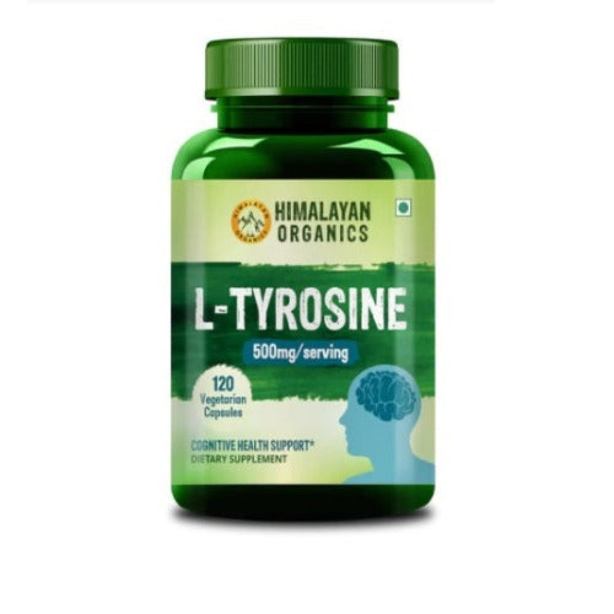 Добавка L-тирозин от Himalayan Organics поддерживает когнитивное здоровье, улучшает обмен веществ, здоровую нервную систему (120 капсул)