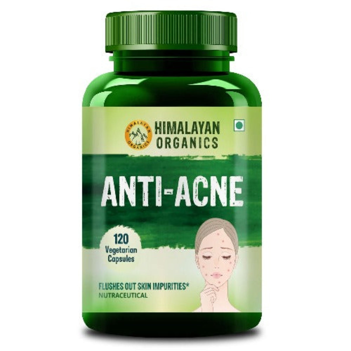 Himalayan Organics Anti-Akne-Ergänzung für klare, strahlende Haut, reich an Antioxidantien, blutreinigend, Haut-Wellness, 120 Kapseln