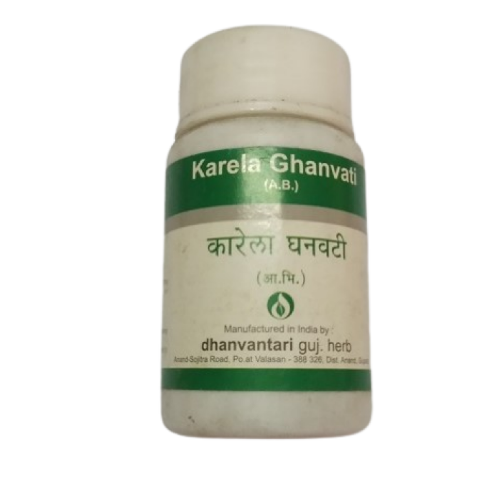 Dhanvantari Ayurvedic Karela Ghanvati Nützlich bei Diabetes &amp; Harnwegserkrankungen Tablette