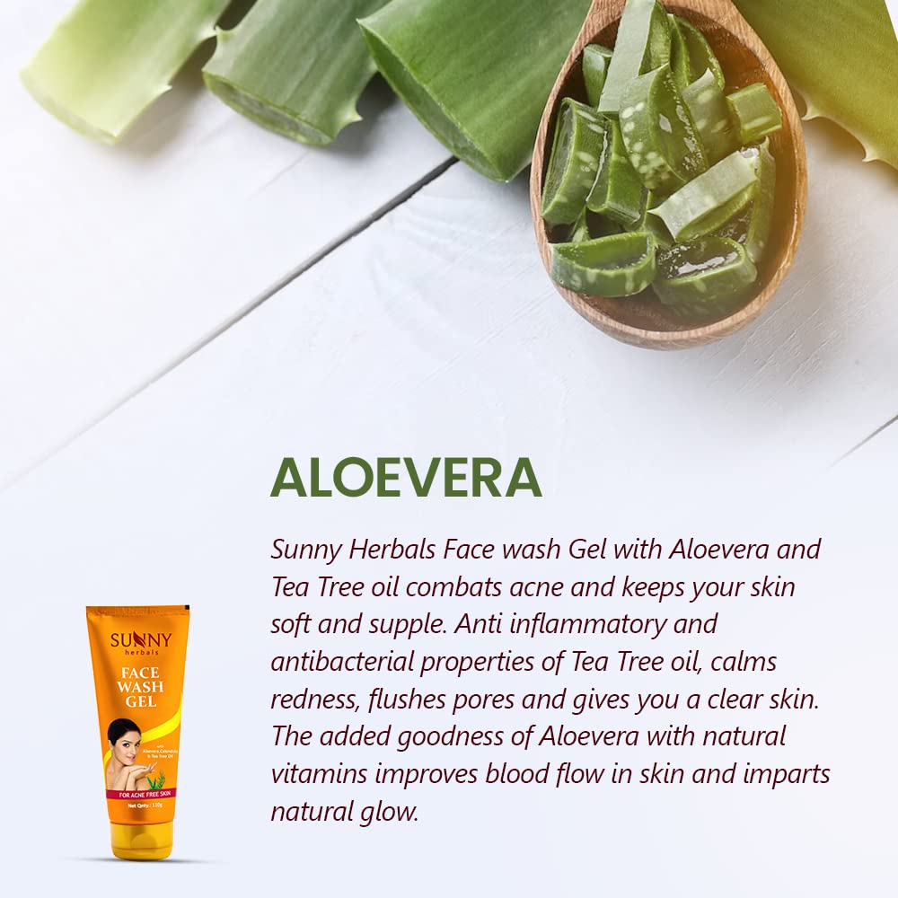 Bakson's Sunny Herbals Gesichtswaschgel Calendula und Teebaumöl Natürliches Reinigungsgel