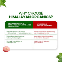 Himalayan Organics Биотин, 10 000 мкг, добавка с кератином, аминокислотами и мультивитаминами, 120 вегетарианских таблеток