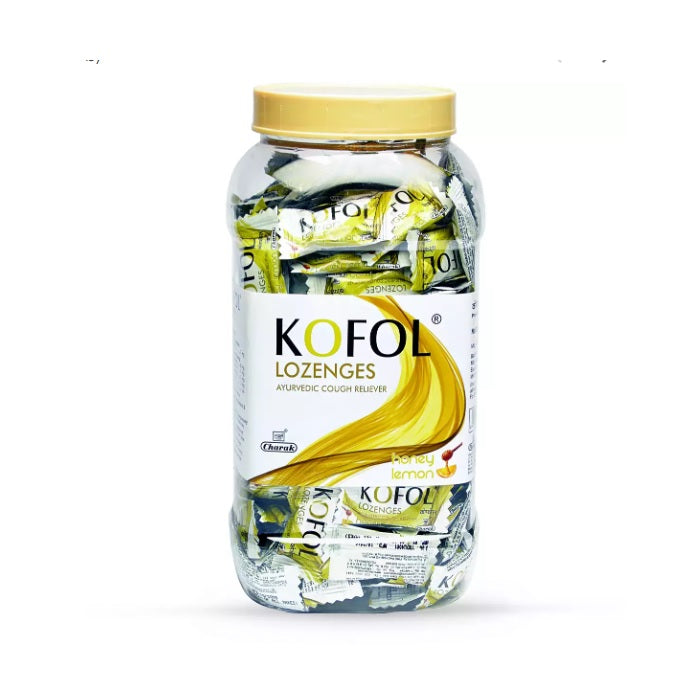 Charak Ayurvedic Kofol Mint,Orange & Honey Lemon Flavor White Lozenges Jar Tablets