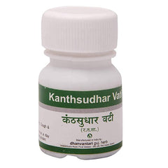 Dhanvantari Ayurvedic Kanthsudhar Vati, nützlich bei Halsschmerzen, Husten und Heiserkeit, Tablette, 10 g