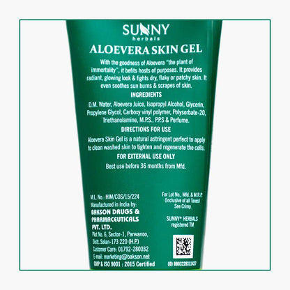 Bakson's Sunny Herbals Aloe Vera Skin With Aloe Vera For Healthy Skin Care Gel 100gm