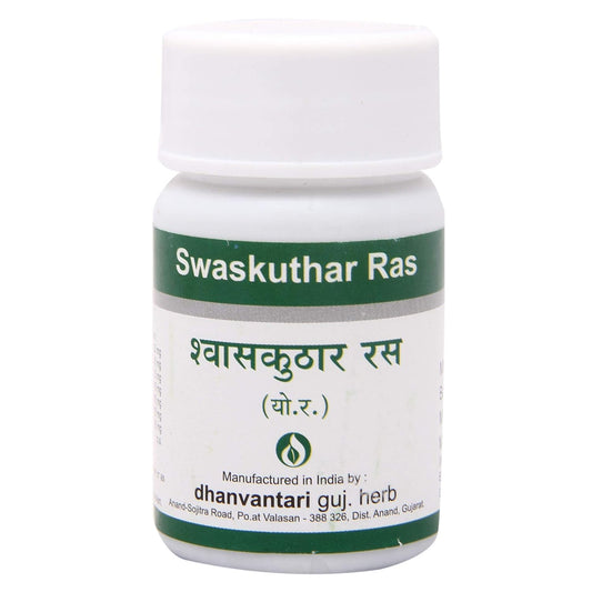 Dhanvantari Ayurvedic Swaskuthar Ras Nützlich bei Husten und Asthma Tablette