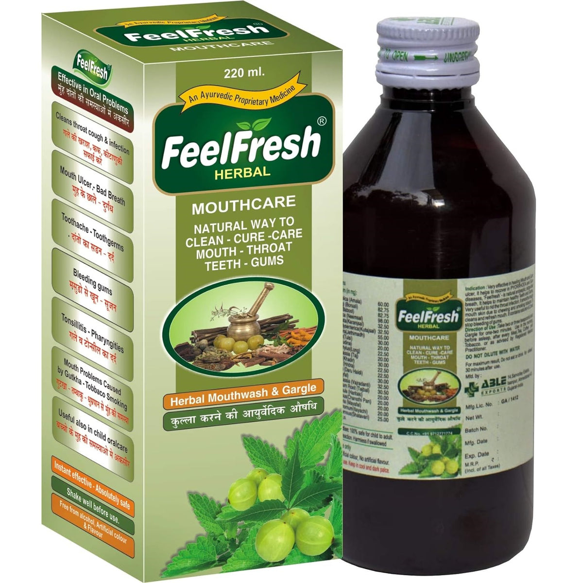 Feelfresh Herbal Mouthcare Gargle Mouthwash Liquid