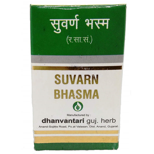 Dhanvantari Ayurvedisches Suvarna Bhasma Nützlich als Aphrodisiakum und Gehirntonikum-Pulver