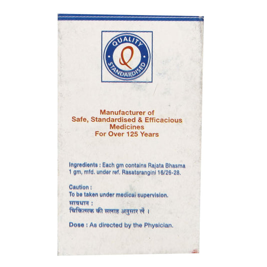 Dhootapapeshwar Ayurvedic Rajata Bhasma Powder