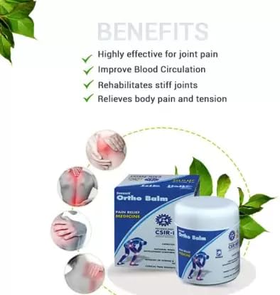 Deemark Ayurvedic Ortho Balm For Joint Pain,Back Pain,Muscle Pain & Twitching Balm 50 Gm