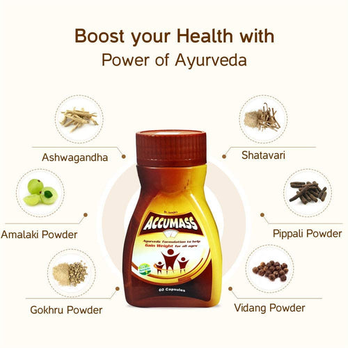 Accumass Ayurvedic Weight Gain Capsules – 60 Capsules