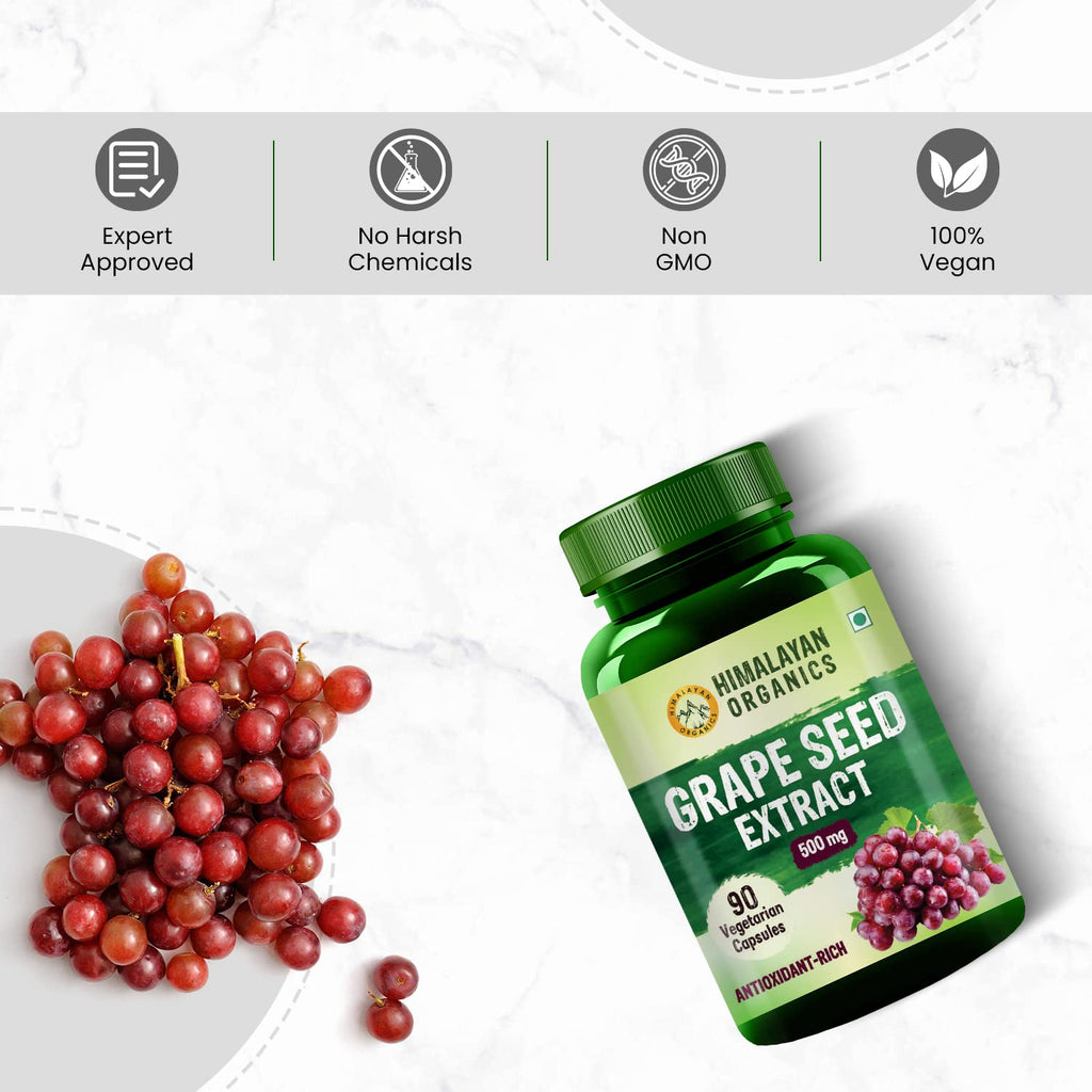 Himalayan Organics Traubenkernextrakt 500mg Vegetarisch 90 Kapseln