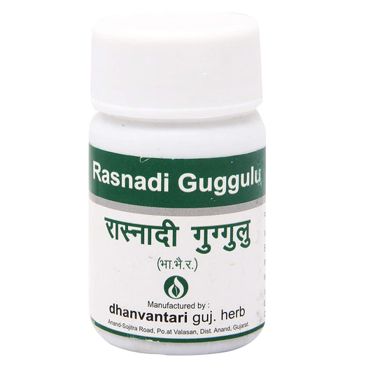 Dhanvantari Ayurveda-Rasnadi-Guggulu-Tablette, nützlich bei Kopfschmerzen und Nebenhöhlenentzündungen