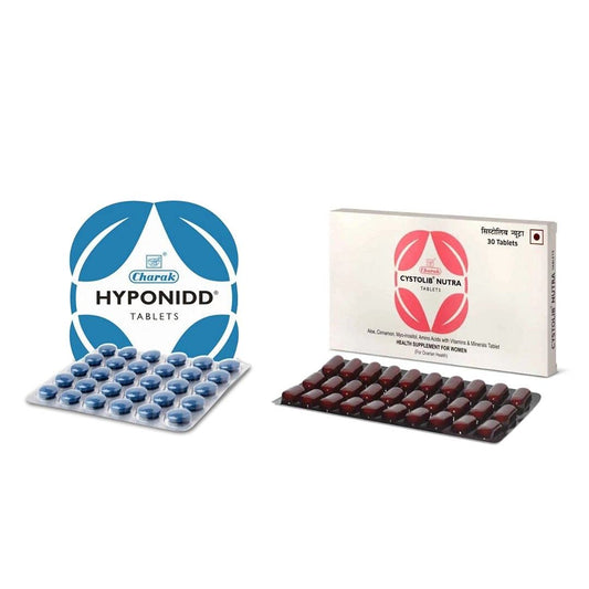 Charak PCOS PCOD Hyponidd 30 Tab and Cystolib Nutra 30 Tab Management Combo Tablets