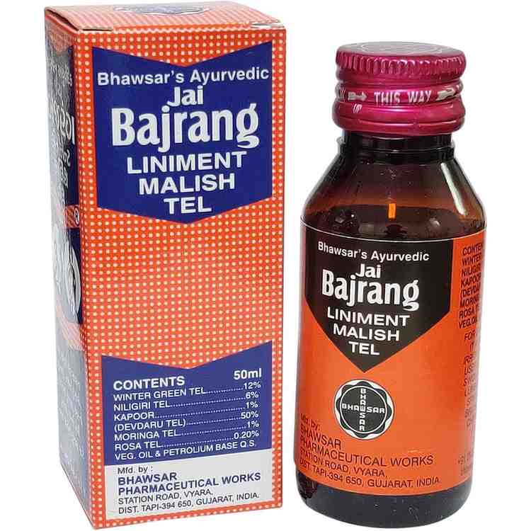 Bhawsar Chemicals Ayurvedic Bajrang Tel Aches & Body Pain Relief Massage Liniment Oil