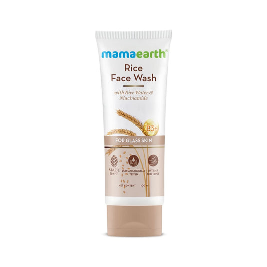 Mamaearth Rice Face Wash With Rice Water & Niacinamide for Glass Skin