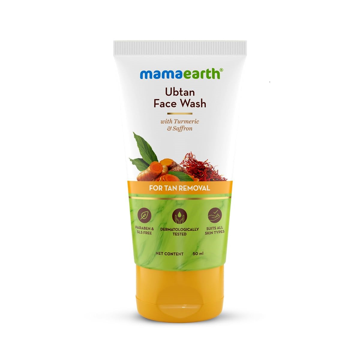 Mamaearth Ubtan Face Wash with Turmeric & Saffron for Tan Removal