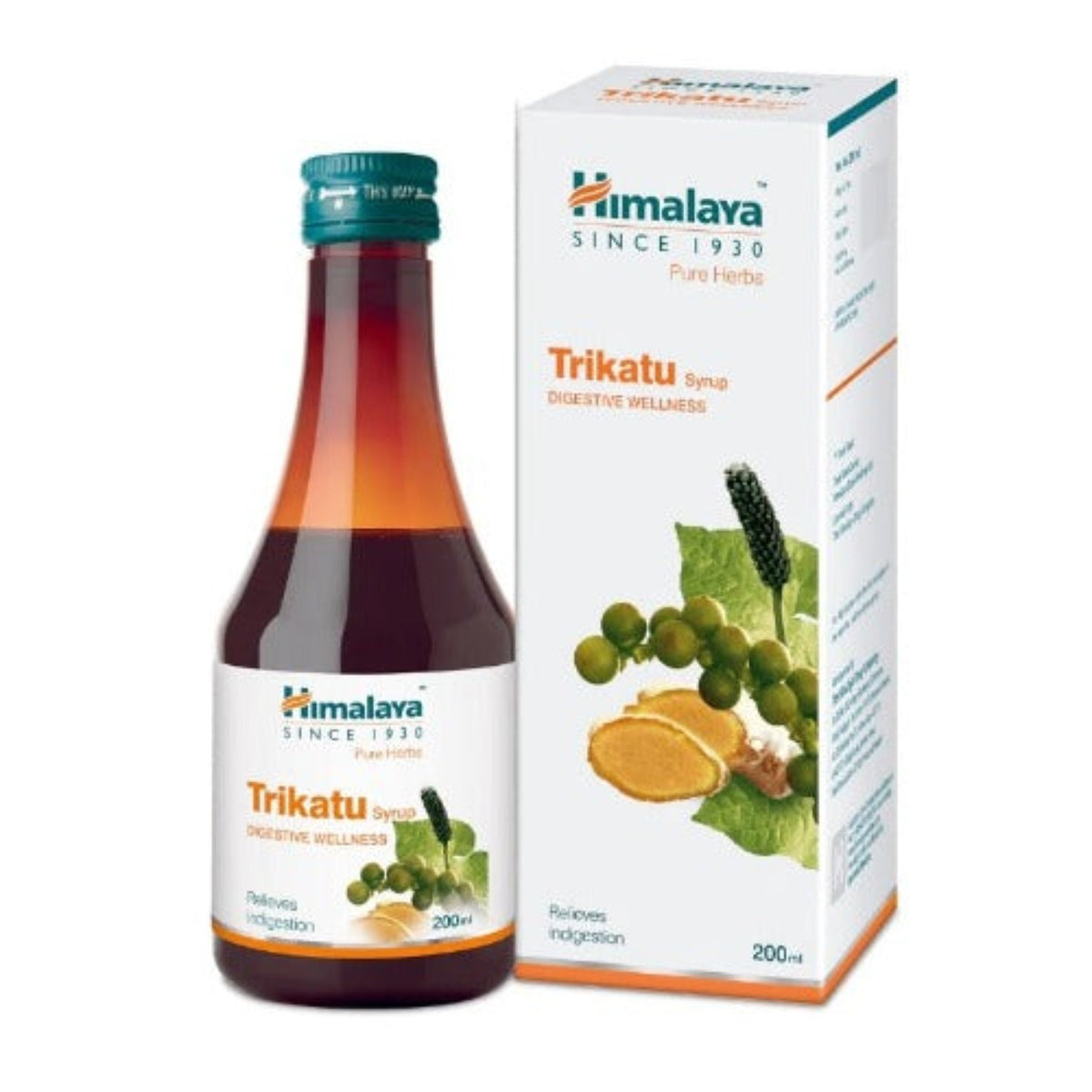 Himalaya Pure Herbs Digestive Wellness Kräuter-Ayurvedisches Trikatu lindert Verdauungsstörungen, Sirup 200 ml
