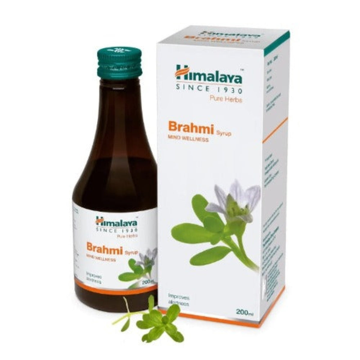Himalaya Pure Herbs Mind Wellness Kräuter-Ayurvedischer Brahmi verbessert die Wachsamkeit, Sirup 200 ml