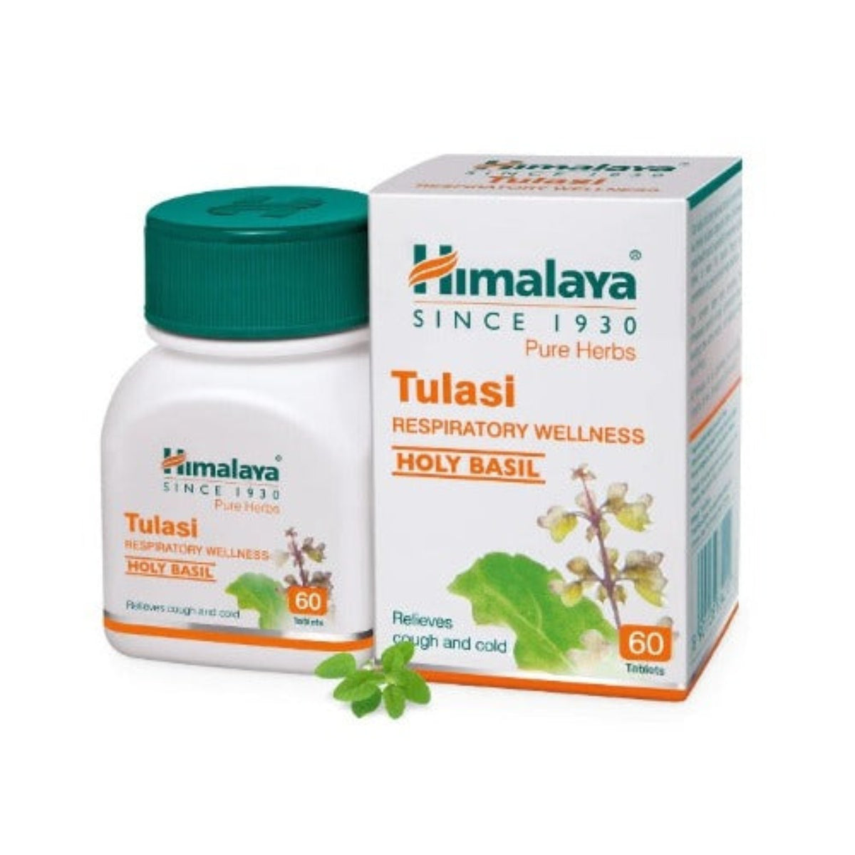 Himalaya Pure Herbs Respiratory Wellness Herbal Ayurvedic Tulasi Heiliges Basilikum lindert Husten und Erkältung, 60 Tabletten